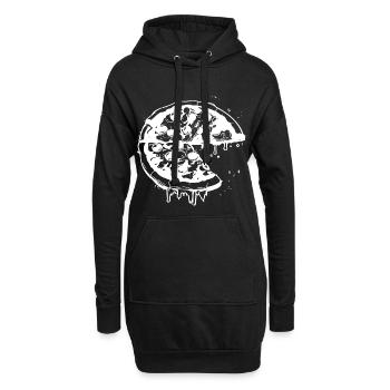 Dessin de pizza - Sweat-shirt à capuche long Femme - noir - Devant
