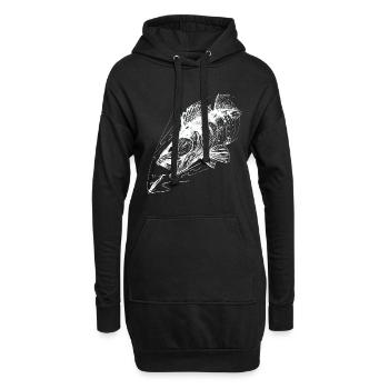 Fisch des Lebens! - Angeltshirt Zanderangriff 2 W - Hoodie-Kleid - Schwarz - Vorne