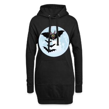 Fledermäuse, Vampire und der Mond - Hoodie-Kleid - Schwarz - Vorne