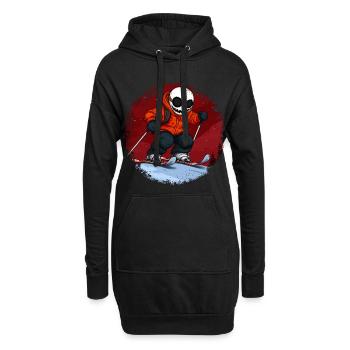 Crâne de skieurs - Sweat-shirt à capuche long Femme - noir - Devant