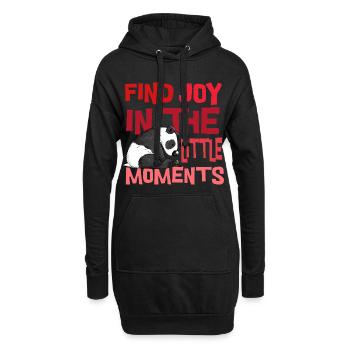 Kleiner Panda Bär Mit Spruch Wildtier Natur - Hoodie-Kleid - Schwarz - Vorne