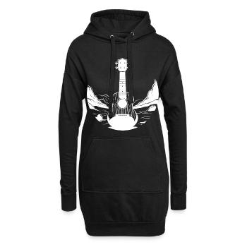 Ukulele Grafik - Hoodie-Kleid - Schwarz - Vorne