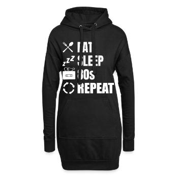 Manger dormir 80s Répéter - Sweat-shirt à capuche long Femme - noir - Devant