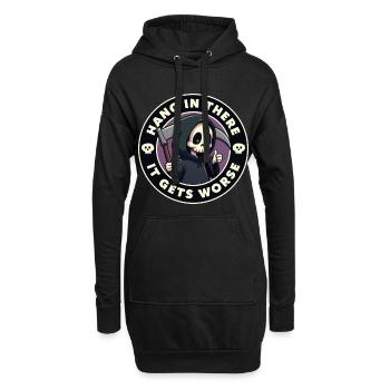 Tenez bon, ça empire - Sweat-shirt à capuche long Femme - noir - Devant