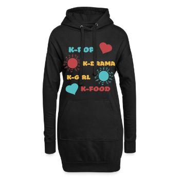K-pop k-drama 3 couleurs custom - Sweat-shirt à capuche long Femme - noir - Devant
