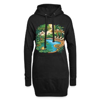 Ecosystem Egosystem Message Engagé pour la Planète - Sweat-shirt à capuche long Femme - noir - Devant