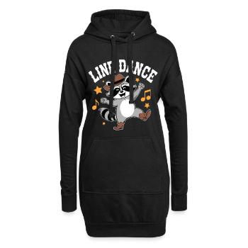 Line Dance Waschbär Groove - Hoodie-Kleid - Schwarz - Vorne