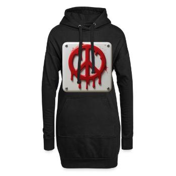 PEACE EMERGENCY #2 - peace & love - Sweat-shirt à capuche long Femme - noir - Devant