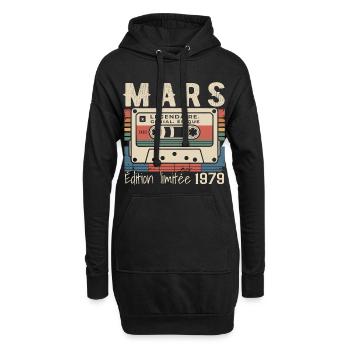 Geburtstag 1979 März 1979 geboren im März 1979 - Hoodie-Kleid - Schwarz - Vorne