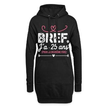 50 ans Anniversaire 25 ans Pour La Deuxième Fois - Sweat-shirt à capuche long Femme - noir - Devant