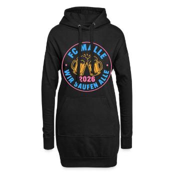 Malle 2026 FC Malle wir saufen alle - Hoodie-Kleid - Schwarz - Vorne
