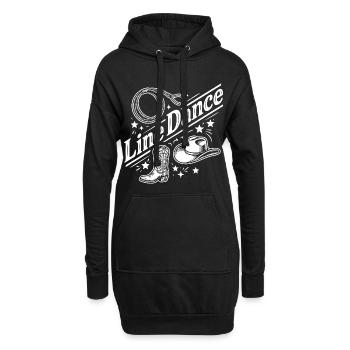 Line Dance Western Boots Hat Logo - Hoodie-Kleid - Schwarz - Vorne