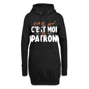C'est Qui Le Patron C'est Moi Le Patron - Sweat-shirt à capuche long Femme - noir - Devant