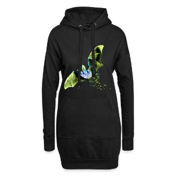 Fledermaus - Hoodie-Kleid - Schwarz - Vorne