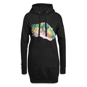 T-Rex - Sweat-shirt à capuche long Femme - noir - Devant