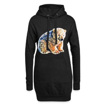 Ours polaire - Sweat-shirt à capuche long Femme - noir - Devant
