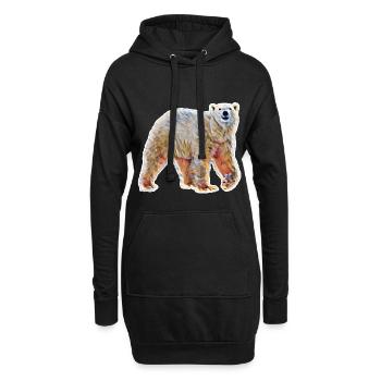 Ours polaire - Sweat-shirt à capuche long Femme - noir - Devant
