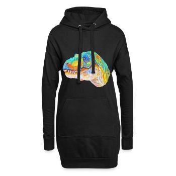 T-Rex - Sweat-shirt à capuche long Femme - noir - Devant