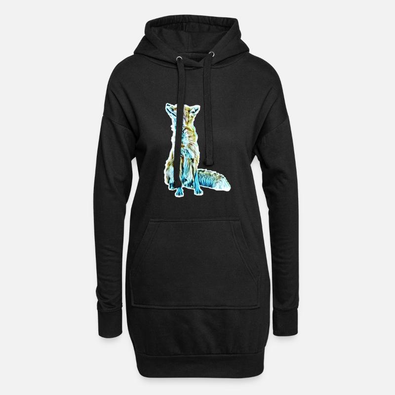 Fuchs - Hoodie-Kleid - Schwarz