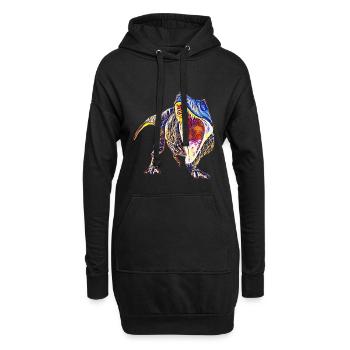 T-Rex - Sweat-shirt à capuche long Femme - noir - Devant
