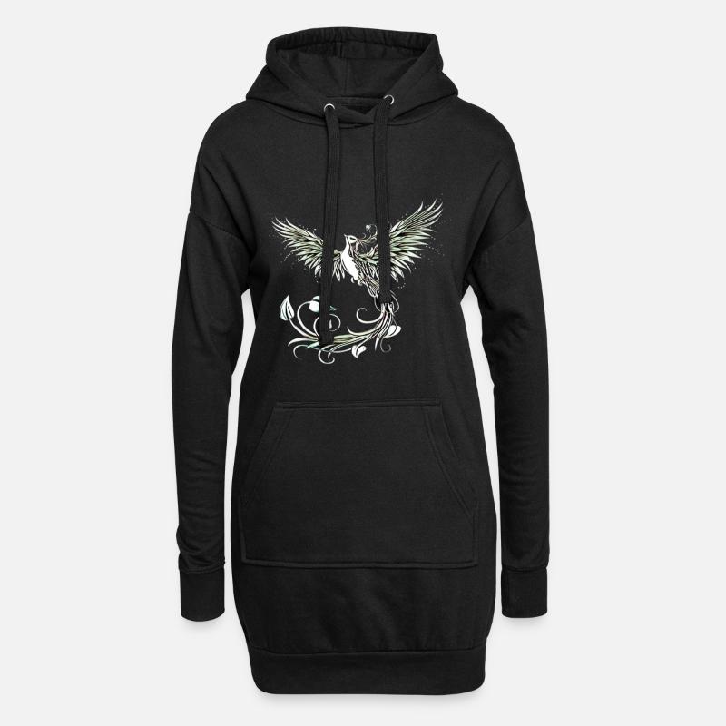 Phönix - Hoodie-Kleid - Schwarz