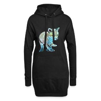 Renard - Sweat-shirt à capuche long Femme - noir - Devant