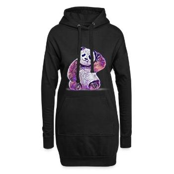 Panda - Hoodie-Kleid - Schwarz - Vorne