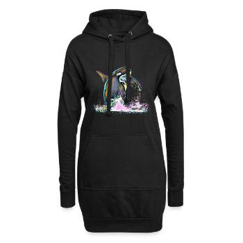 Orca - Sweat-shirt à capuche long Femme - noir - Devant