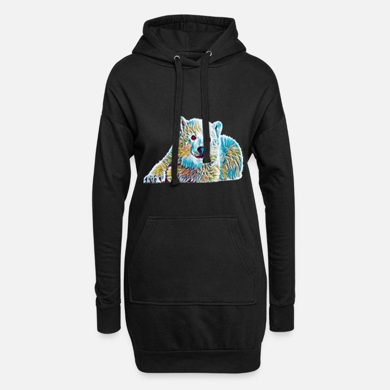 Eisbär - Hoodie-Kleid - Schwarz