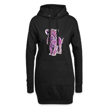 Lion - Sweat-shirt à capuche long Femme - noir - Devant