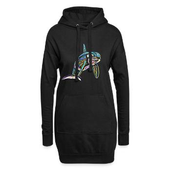 Orca - Sweat-shirt à capuche long Femme - noir - Devant
