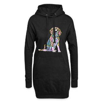 Beagle - Sweat-shirt à capuche long Femme - noir - Devant