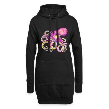Poulpe - Sweat-shirt à capuche long Femme - noir - Devant
