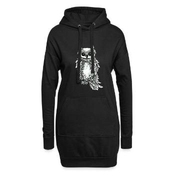 Chouette - Sweat-shirt à capuche long Femme - noir - Devant