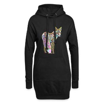 Renard - Sweat-shirt à capuche long Femme - noir - Devant