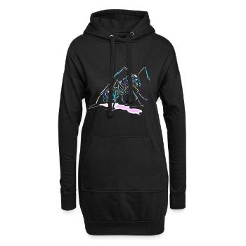 Fourmi - Sweat-shirt à capuche long Femme - noir - Devant