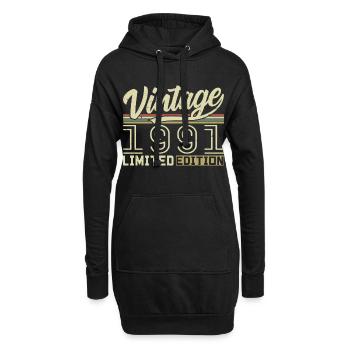Légende depuis 1991 Né en 1991 Anniversaire 33 ans - Sweat-shirt à capuche long Femme - noir - Devant
