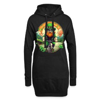 St. Patrick's Day Kleeblatt Radfahren - Hoodie-Kleid - Schwarz - Vorne