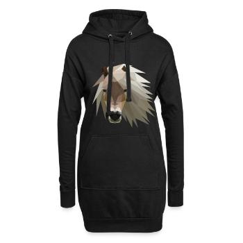 Pferd Pony - Hoodie-Kleid - Schwarz - Vorne