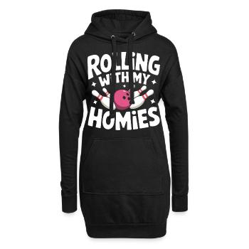Bowling Bowler Pin Ball Bowling Ball - Sweat-shirt à capuche long Femme - noir - Devant