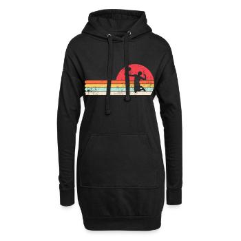 Beachvolleyball Vintage Retro - Hoodie-Kleid - Schwarz - Vorne