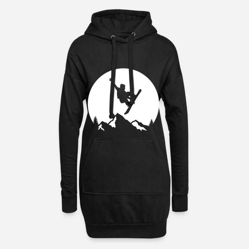 Snowboard Stunt - Hoodie-Kleid - Schwarz