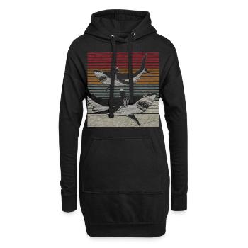 Requins - Sweat-shirt à capuche long Femme - noir - Devant