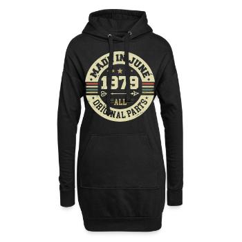 Juin 1979 Cadeau d’anniversaire Juin 1979 Juin 1979 - Sweat-shirt à capuche long Femme - noir - Devant