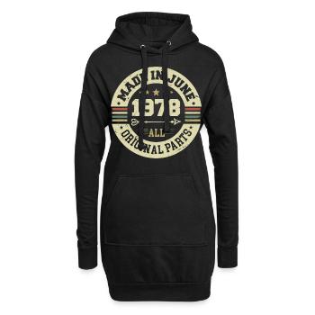Juni 1978 Geburtstagsgeschenk Juni 1978 Juni 1978 - Hoodie-Kleid - Schwarz - Vorne