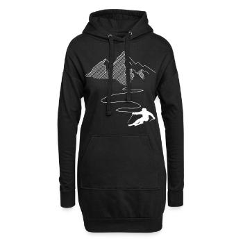 Montagne - Ligne sinueuse - Ski - (2) - Sweat-shirt à capuche long Femme - noir - Devant