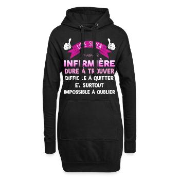 Super Infirmiere Cadeau Femme Métier Medecine - Sweat-shirt à capuche long Femme - noir - Devant