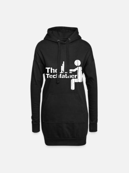 Informatik Papa - Hoodie-Kleid - Schwarz