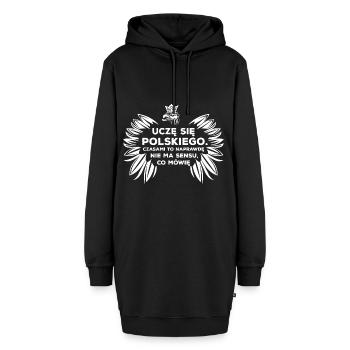 Apprendre le polonais - Sweat-shirt à capuche long Femme - noir - Devant