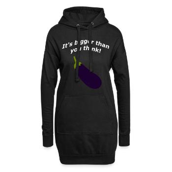 It's bigger than you think! - Hoodie-Kleid - Schwarz - Vorne